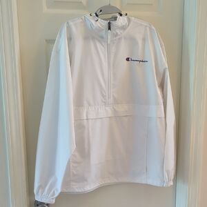 Champion White Half-Zip Windbreaker